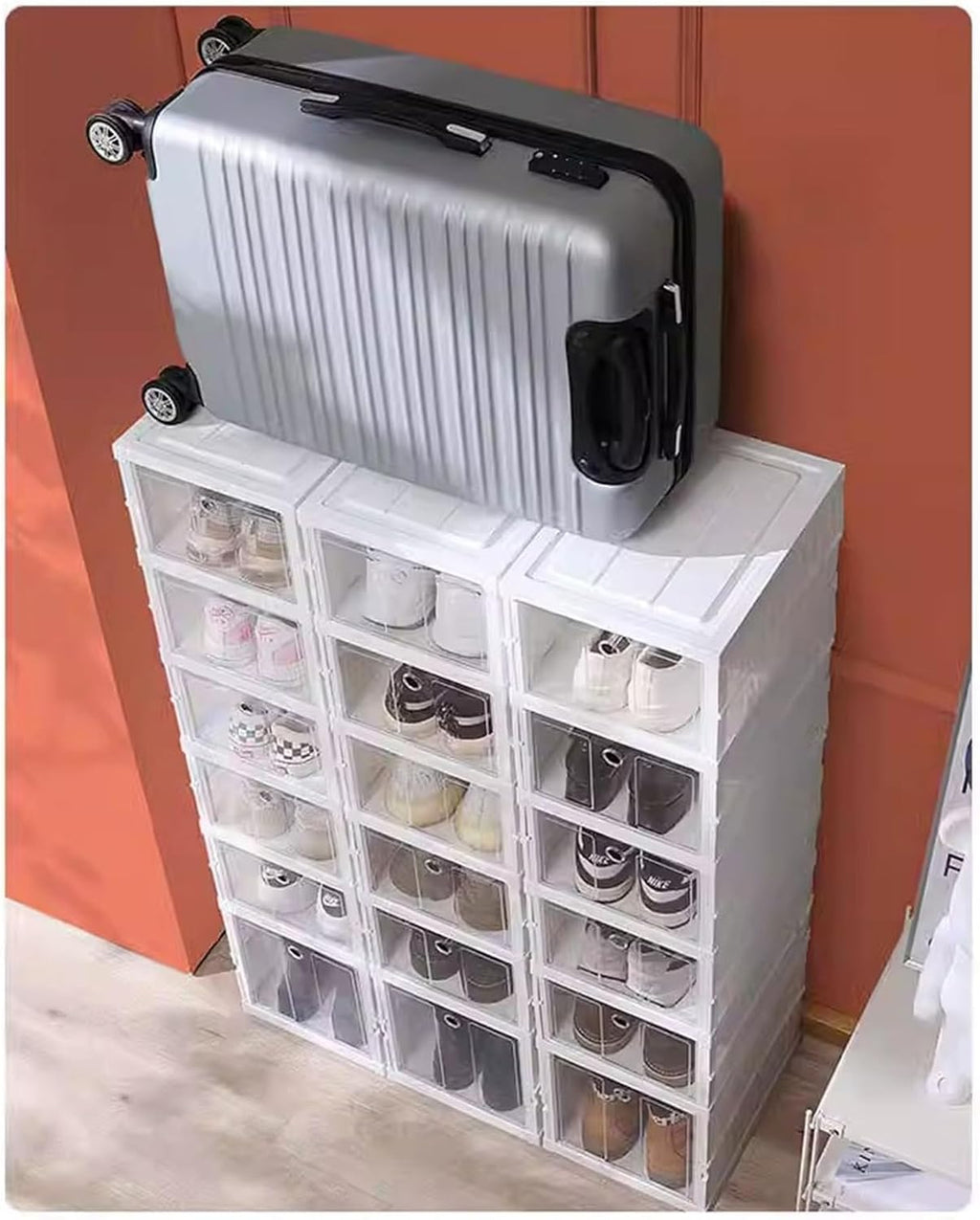Meuble à Chaussures Pliable 6 Niveaux – Sans Installation, Transparent & Gain de Place