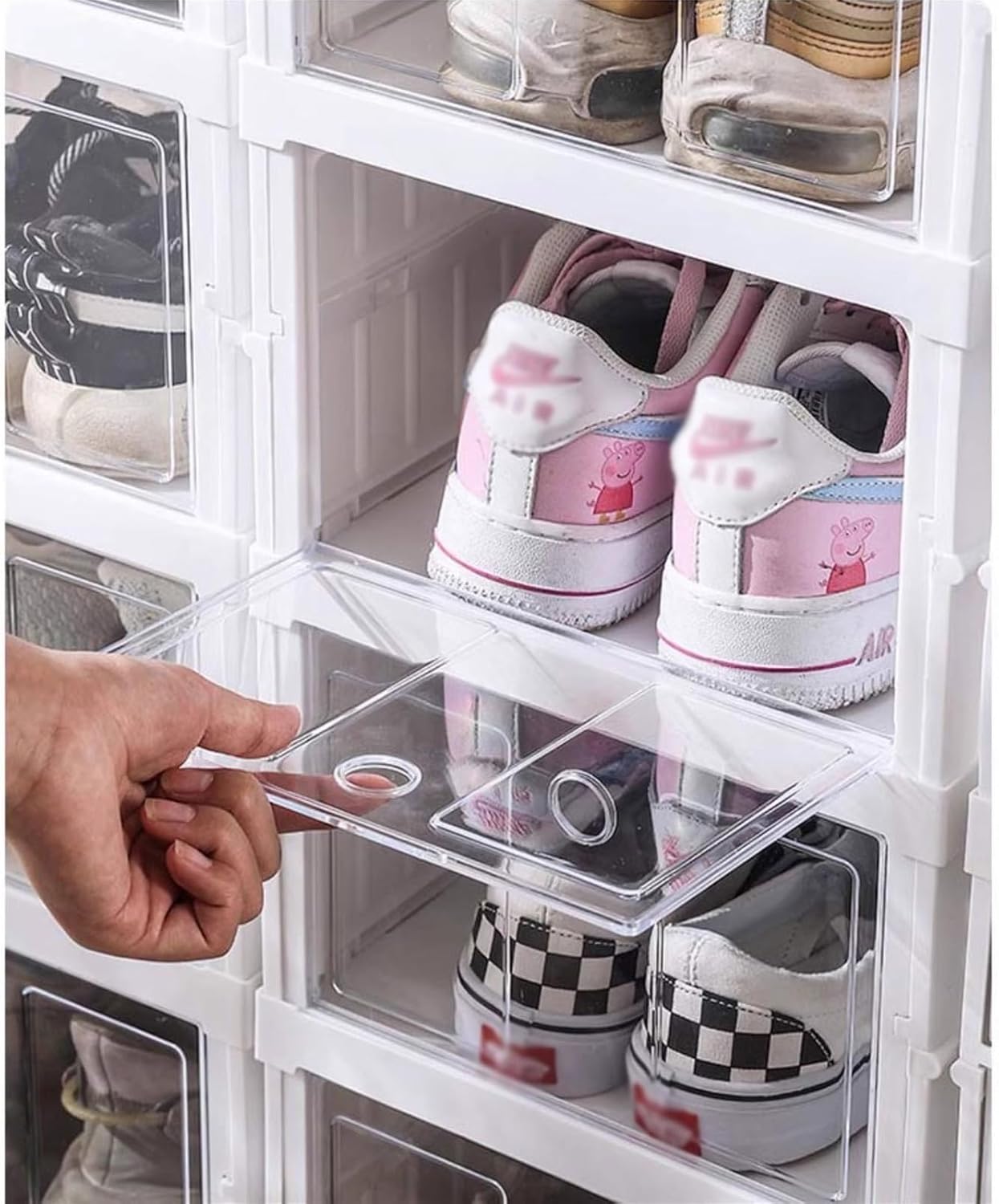 Meuble à Chaussures Pliable 6 Niveaux – Sans Installation, Transparent & Gain de Place