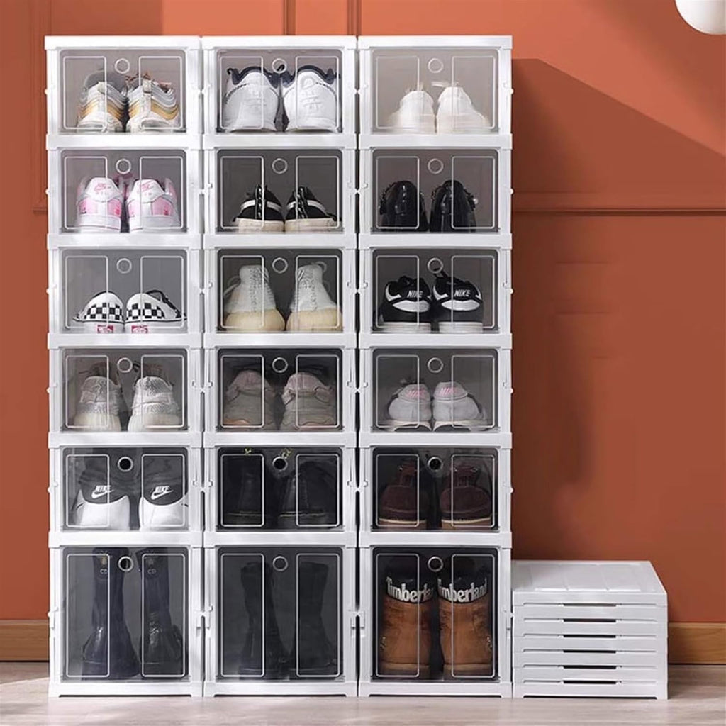 Meuble à Chaussures Pliable 6 Niveaux – Sans Installation, Transparent & Gain de Place