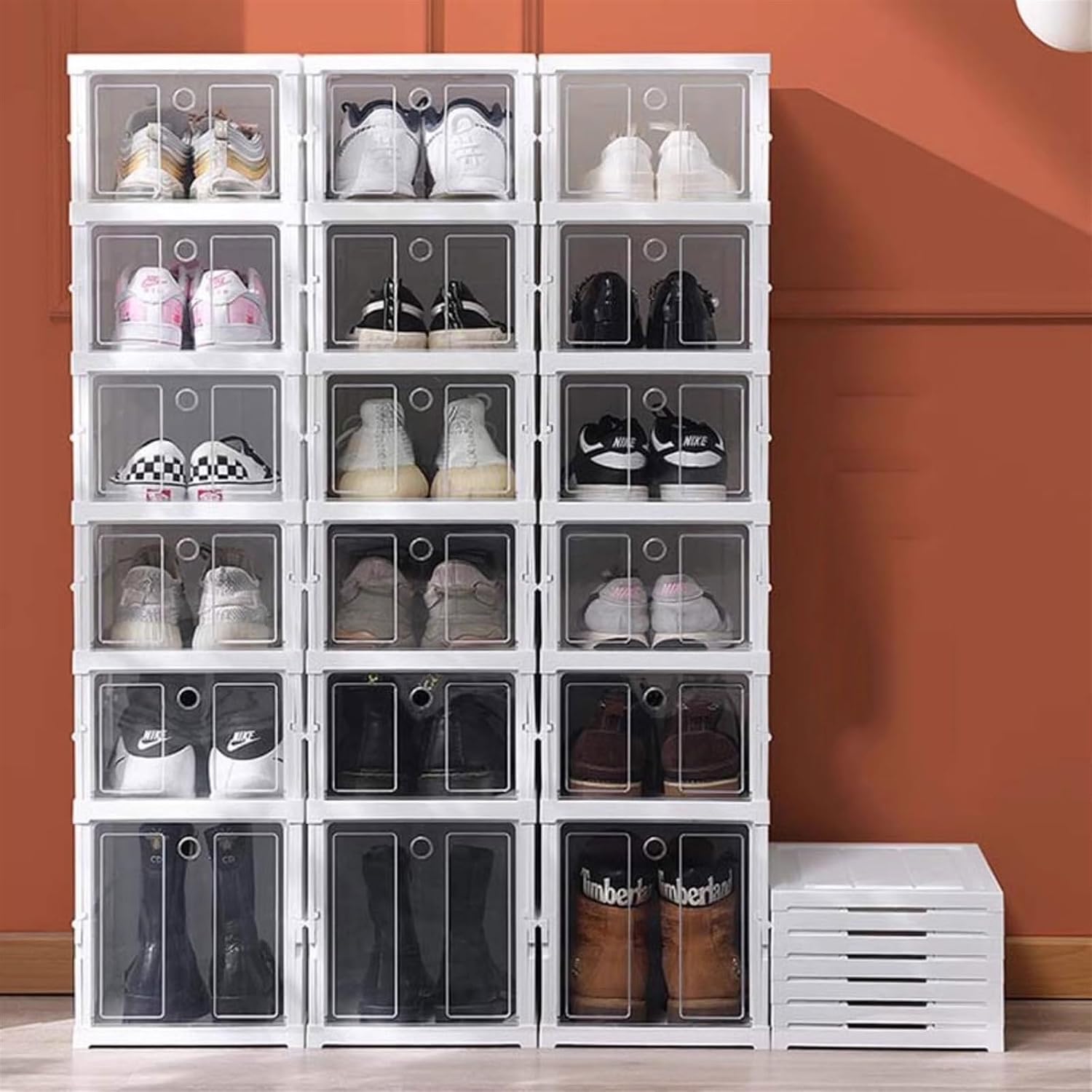 Meuble à Chaussures Pliable 6 Niveaux – Sans Installation, Transparent & Gain de Place