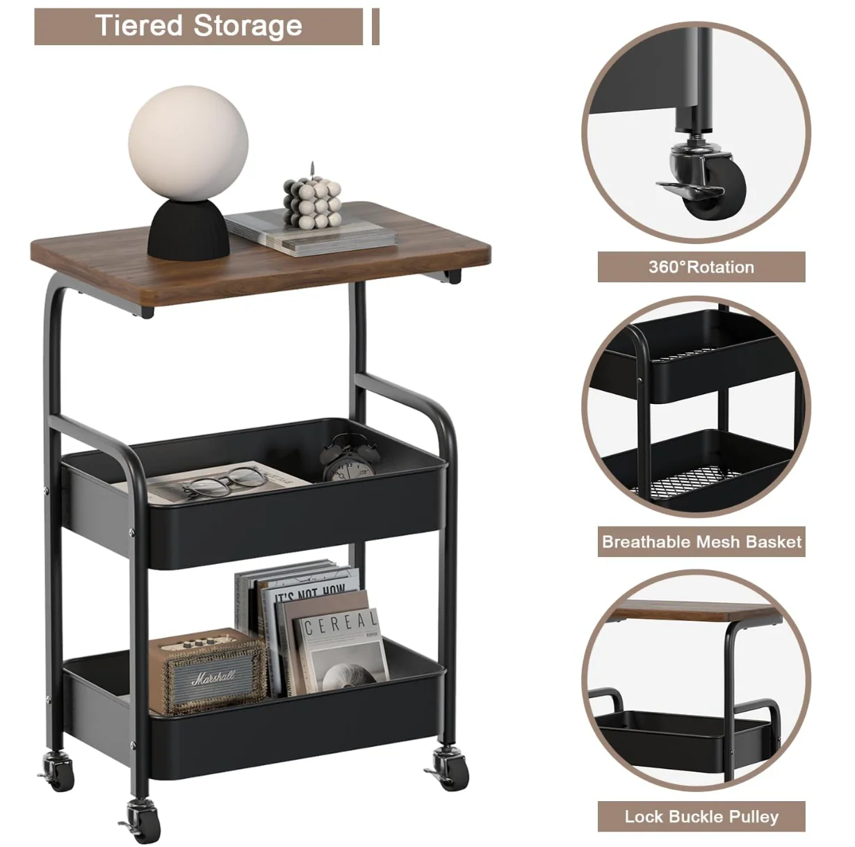 Chariot de Rangement Multifonctionnel – Pratique, Élégant et Facile à Déplacer